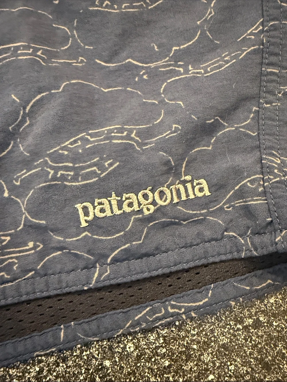 Patagonia Men’s Navy Printed Swim Board Shorts - size 38